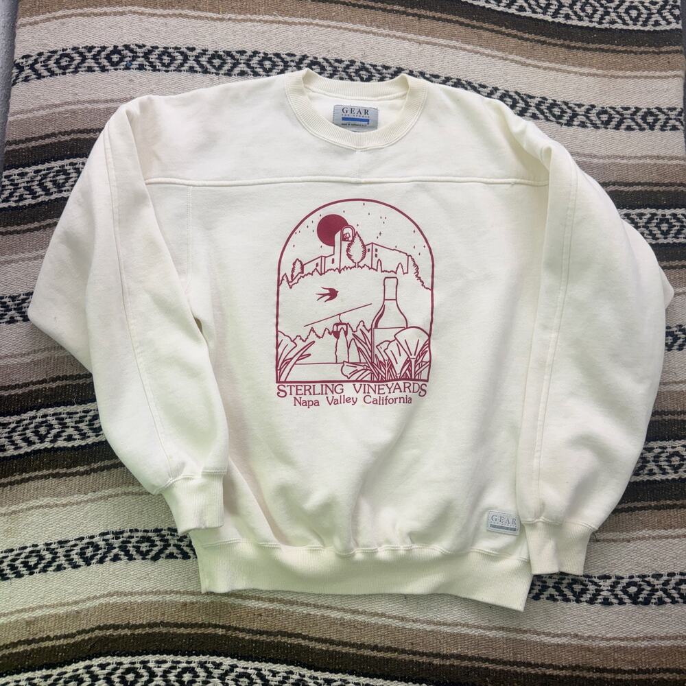 Vintage 90's Sterling Vineyards Napa Valley California Crewneck Sweatshirt Sz L